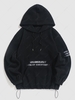ZAFUL Sweat-Shirt à Capuche Polaire Motif Inscription Brodée M Noir