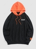 ZAFUL Sweat-Shirt à Capuche USA Brodé en Blocs de Couleurs M Noir