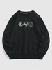 ZAFUL Sweat-shirt à Imprimé Lettre Figure et Terre Streetwear M Noir