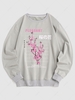 ZAFUL Sweat-shirt à Imprimé Lettre Point de Boutonnière Unique Graphique du Streetwear Xl Gris clair