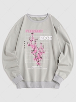 ZAFUL Sweat-shirt à Imprimé Lettre Point de Boutonnière Unique Graphique du Streetwear Xl Gris clair