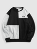 ZAFUL Sweat-shirt Applique Lettre en Blocs de Couleurs L Gris clair