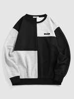 ZAFUL Sweat-shirt Applique Lettre en Blocs de Couleurs M Gris clair