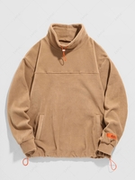 ZAFUL Sweat-shirt Bouclée Polaire à Col Montant à Cordon Xl Café lumière