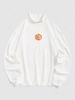 ZAFUL Sweat-shirt Brodé Contrasté à Col Montant Streetwear Xl Blanc