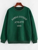 ZAFUL Sweat-shirt Brodé Surdimensionné à Goutte Epaule M Vert profond