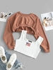 ZAFUL Sweat-shirt Court à Manches Raglan avec Débardeur de Drapeau Américain S