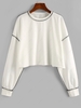 ZAFUL Sweat-shirt Court Cousu Contrasté Xl Blanc
