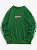 ZAFUL Sweat-shirt Décontracté Lettre Rose Brodée Streetwear L Vert profond