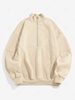 ZAFUL Sweat-shirt Demi-Zip à Col Haut L Café lumière
