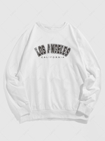 ZAFUL Sweat-shirt Essentiel Métallique à Lettre Los Angeles Vintage Xxl Blanc
