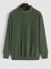 ZAFUL Sweat-shirt Fourré Brodée à Col Montant en Polaire L Vert profond