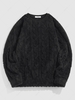 ZAFUL Sweat-shirt Fourré en Fausse Laine en Jacquard S Noir