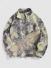 ZAFUL Sweat-shirt Fourré en Tissu Duveteux Noué en Imitation Peau de Mouton à Col Debout M Vert clair