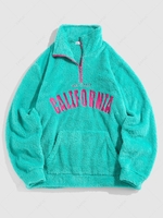 ZAFUL Sweat-shirt Fourré Lettre Brodée L Vert