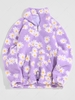 ZAFUL Sweat-shirt Fourré Motif de Marguerite à 1 / 4 Zip Xl Violet clair
