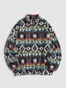 ZAFUL Sweat-shirt Fourré Zippé à Imprimé Ethnique Aztèque M
