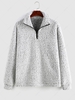 ZAFUL Sweat-shirt Fourré Zippé en Fausse Laine Xl Gris clair