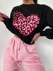 ZAFUL Sweat-shirt Graphique Papillon Cœur Surdimensionné S Noir