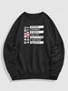 ZAFUL Sweat-shirt Graphique Slogan Japonais Streetwear L Noir