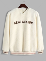 ZAFUL Sweat-shirt Lettre Brodée Graphique à Ourlet Côtelé M Blanc