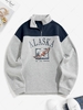 ZAFUL Sweat-shirt Lettre Graphique à Doublure en Laine avec Zip d