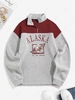 ZAFUL Sweat-shirt Lettre Graphique à Doublure en Laine avec Zip d