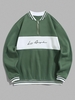 ZAFUL Sweat-shirt Lettre Los Angeles Brodée Zippé en Blocs de Couleurs Doublure en Laine Xl Vert