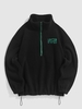 ZAFUL Sweat-shirt Lettre UNITED STATES Brodée Teddy à Demi-Zip Xl Noir