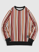 ZAFUL Sweat-shirt Motif Rayé L Café