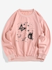 ZAFUL Sweat-shirt Planète Papillon Graphique à Goutte Epaule L Rose clair
