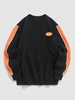 ZAFUL Sweat-shirt Pull-over en Couleur Jointive à Doublure en Laine M Noir