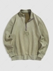ZAFUL Sweat-Shirt Pull-over en Daim avec Fermeture Éclair et Broderie Los Angeles M Vert clair