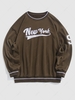 ZAFUL Sweat-shirt Pull-over Essentiel Chiffre et Lettres Brodées Xxl Café profond