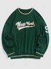 ZAFUL Sweat-shirt Pull-over Essentiel Chiffre et Lettres Brodées Xxl Vert profond