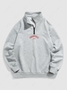 ZAFUL Sweat-shirt Pull-over Lettre NIAGARA FALLS Brodée Zippé Xxl Gris clair