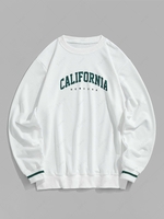 ZAFUL Sweat-shirt Sportif à Imprimé Lettre CALIFORNIA M Vert