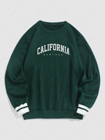 ZAFUL Sweat-shirt Sportif à Imprimé Lettre CALIFORNIA M Vert profond