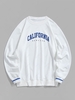ZAFUL Sweat-shirt Sportif à Imprimé Lettre CALIFORNIA S Blanc