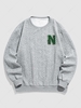 ZAFUL Sweat-shirt Tricoté Alphabet Brodé en Jacquard Xl Gris