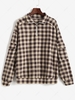 ZAFUL Sweat-shirt Zippé à Carreaux en Flanelle avec Poches S Café profond