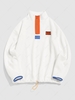 ZAFUL Sweat-shirt Zippé en Blocs de Couleurs en Polaire du Streetwear Xxl Blanc