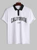 ZAFUL T-shirt à Imprimé CALIFORNIA à Col Polo à Manches Courtes Xl Blanc