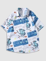 ZAFUL T-shirt à Imprimé Crâne et Serpent avec Poche à Manches Courtes Xl Blanc