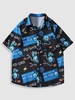 ZAFUL T-shirt à Imprimé Crâne et Serpent avec Poche à Manches Courtes Xl Noir