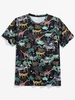 ZAFUL T-shirt à Imprimé Fleur Animal à Manches Courtes Xl Noir