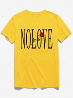 ZAFUL T-shirt à Imprimé Fleur et Lettre à Manches Courtes Xl Jaune clair