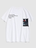 ZAFUL T-shirt à Imprimé Fleur Lettre Rose à Manches Courtes L Blanc