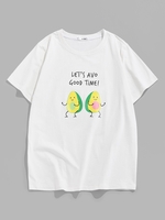 ZAFUL T-shirt à Imprimé Graphique Avocat Dessin Animé Xxl Blanc