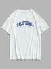 ZAFUL T-shirt à Imprimé Lettre CALIFORNIA à Manches Courtes Xl Blanc